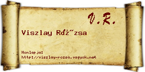 Viszlay Rózsa névjegykártya
